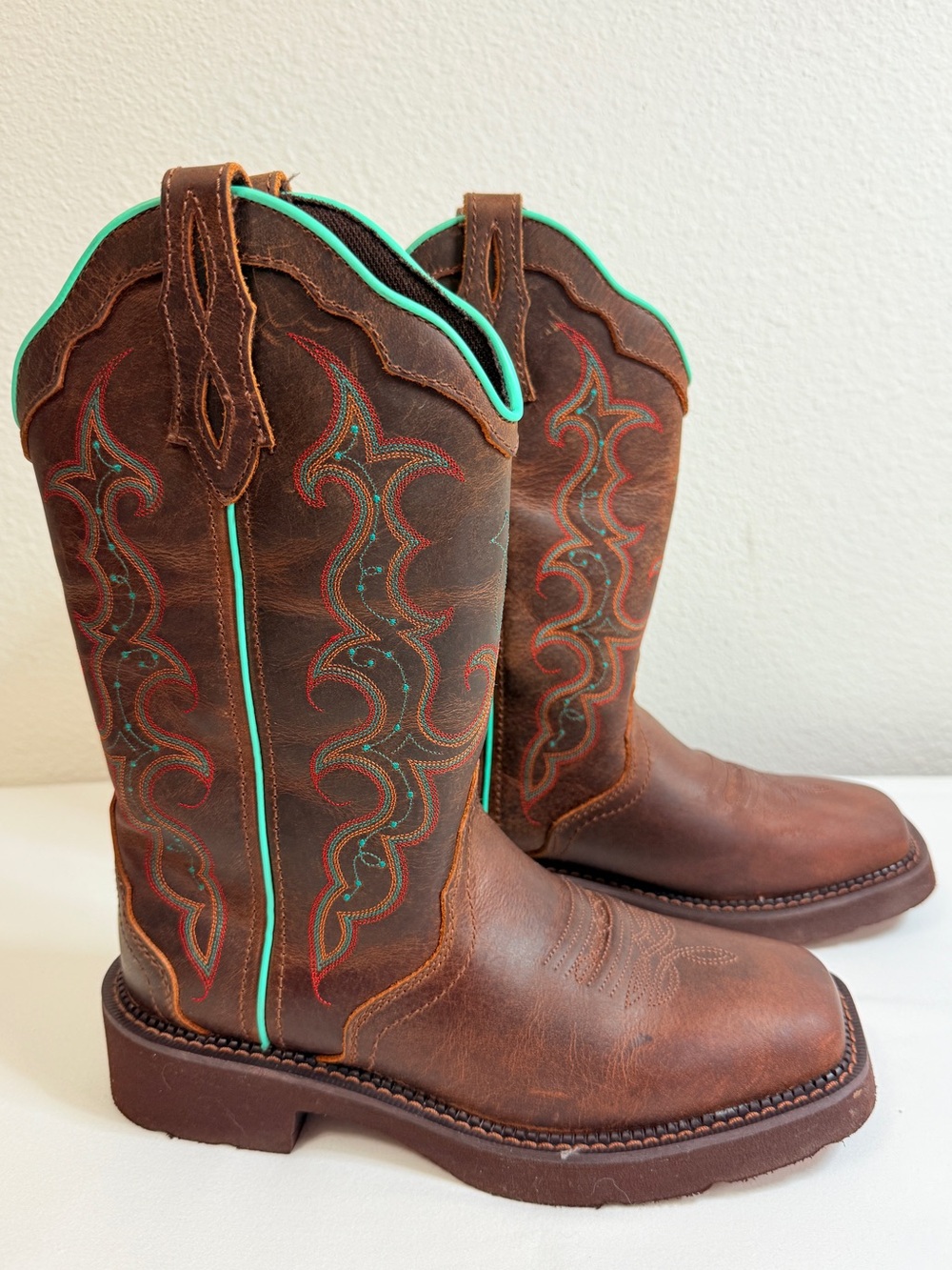 Justin Gypsy Brown Leather Western Cowboy Boots Women’s Size 8B